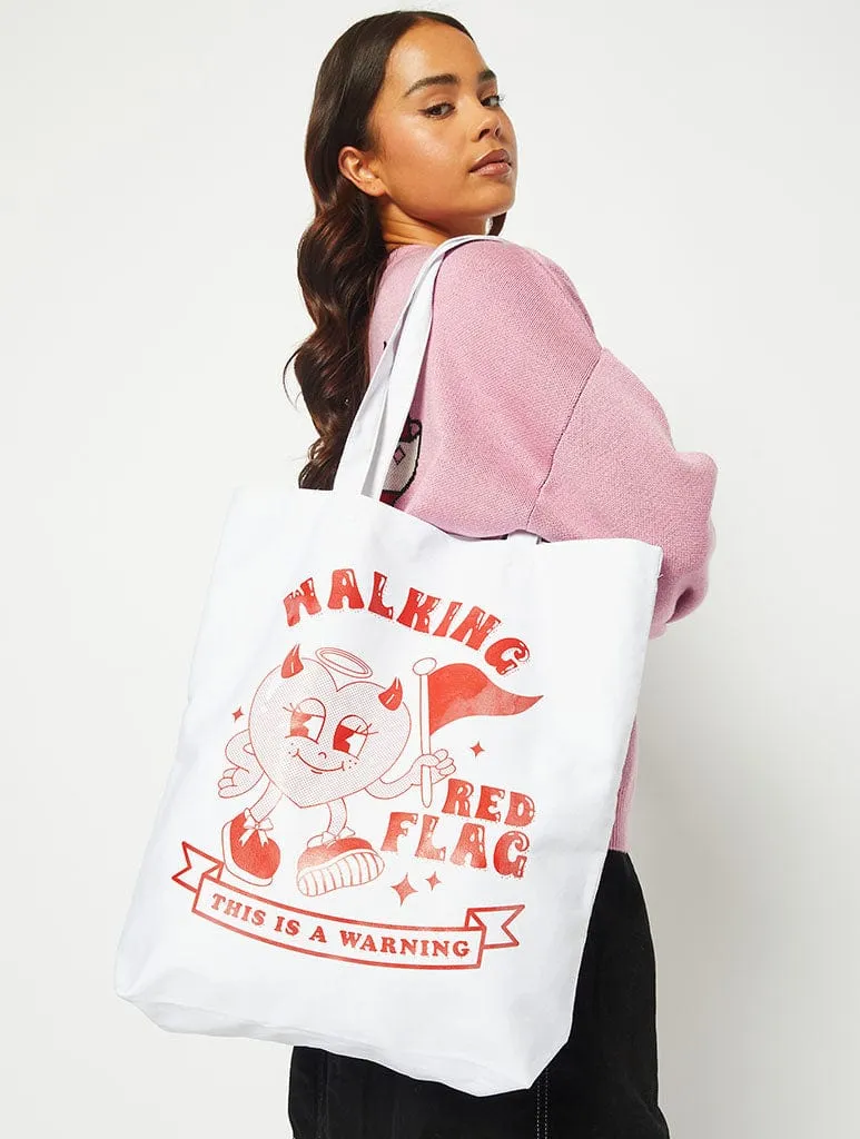 Walking Red Flag Tote Bag sold by Skinnydip London product image thumbnail 5