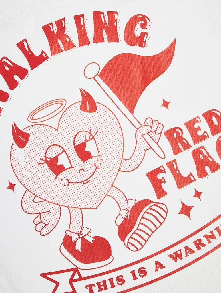 Walking Red Flag Tote Bag sold by Skinnydip London product image thumbnail 3