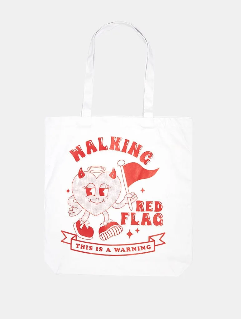 Walking Red Flag Tote Bag sold by Skinnydip London product image thumbnail 2