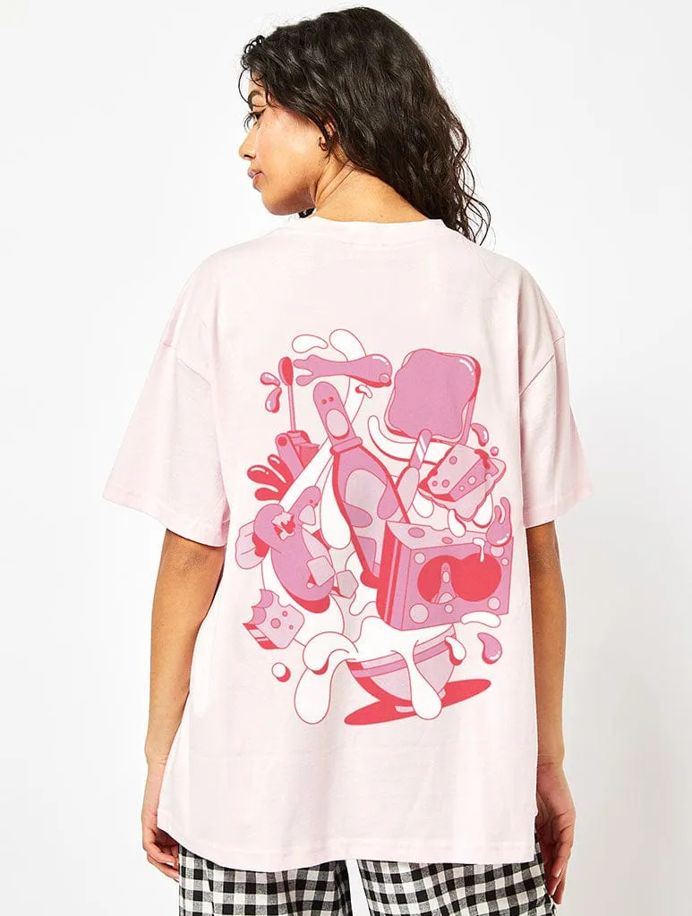Wallace & Gromit x Skinnydip Feathers T-Shirt In Pink sold by Skinnydip London