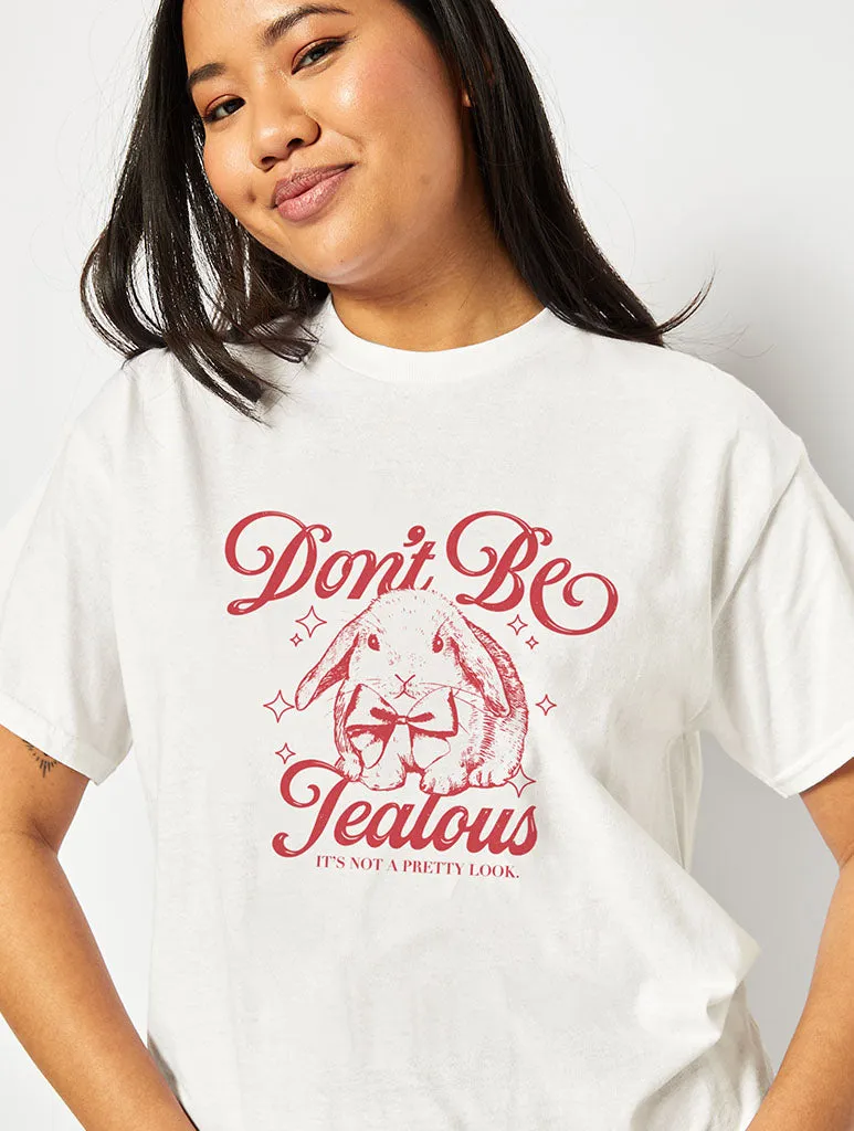 Don't Be Jealous T-Shirt In White sold by Skinnydip London