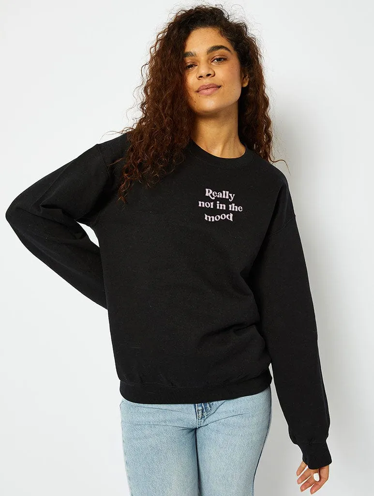 Really Not in the Mood Sweatshirt in Black sold by Skinnydip London product image thumbnail 2