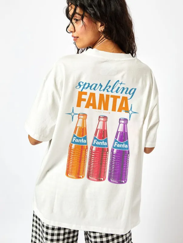 Fanta T-Shirt in Ecru sold by Skinnydip London