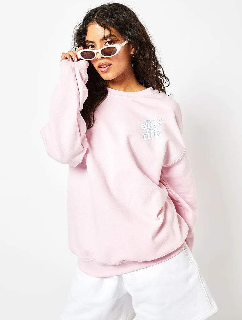 Wifey For Lifey Sweatshirt In Pink sold by Skinnydip London product image thumbnail 2