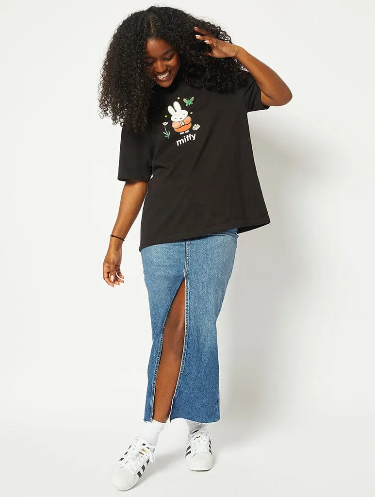 Miffy x Skinnydip Black Oversized T-Shirt sold by Skinnydip London product image thumbnail 5