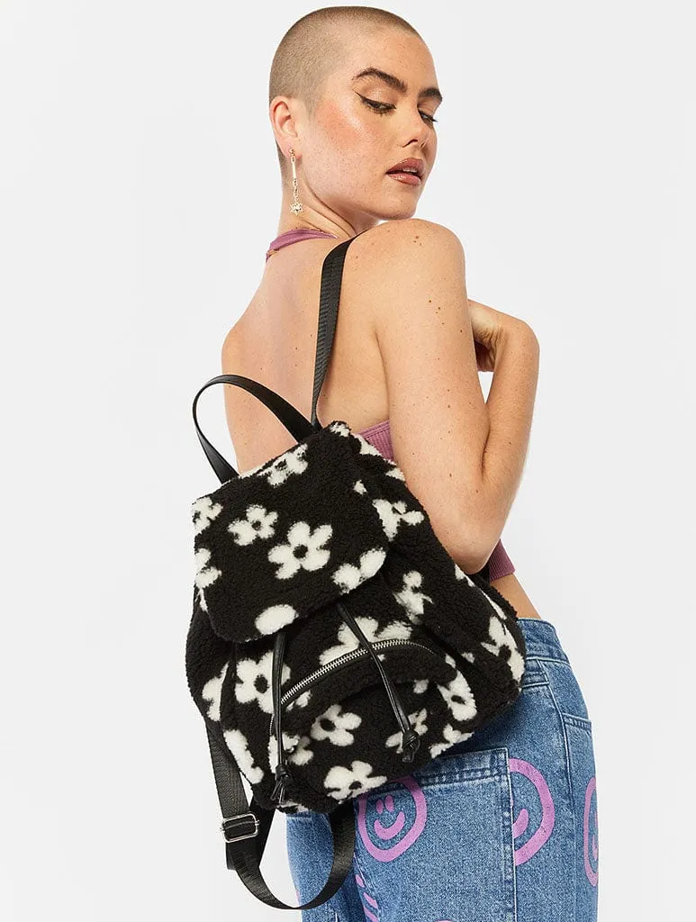Scarlett Flower Borg Mini Backpack sold by Skinnydip London