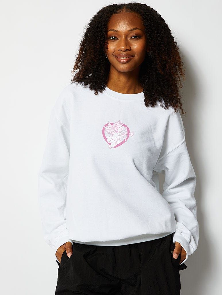 Stupid Cupid Sweatshirt in White sold by Skinnydip London product image thumbnail 2