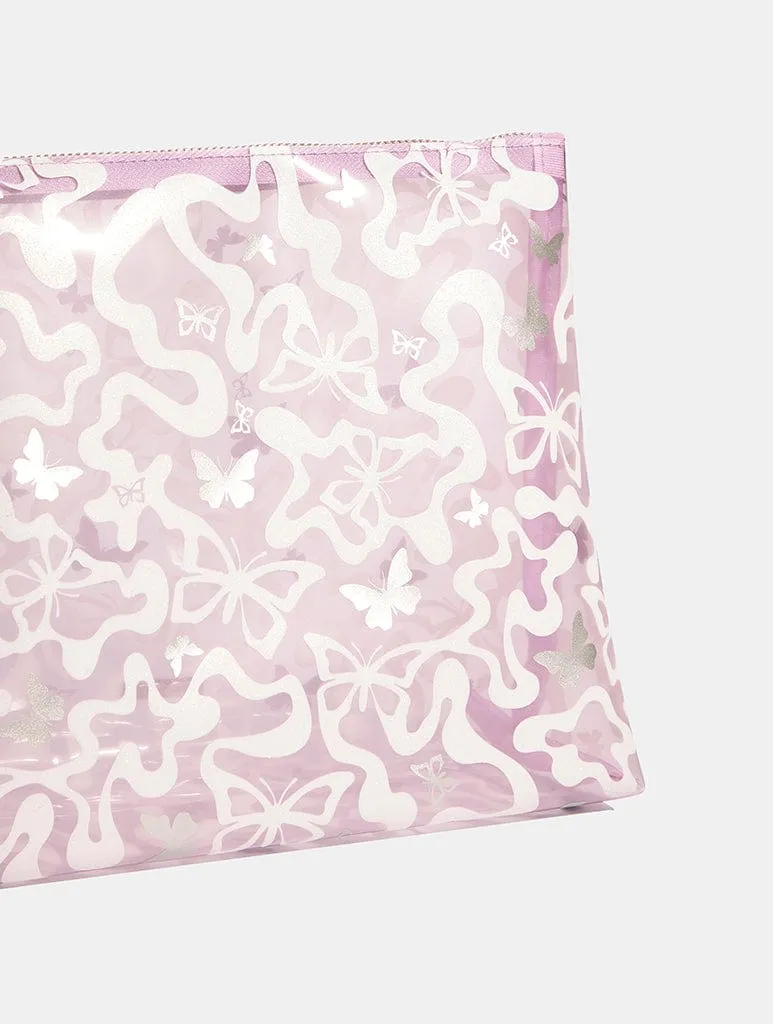 Lilac Butterfly Swirl Wash Bag sold by Skinnydip London product image thumbnail 2