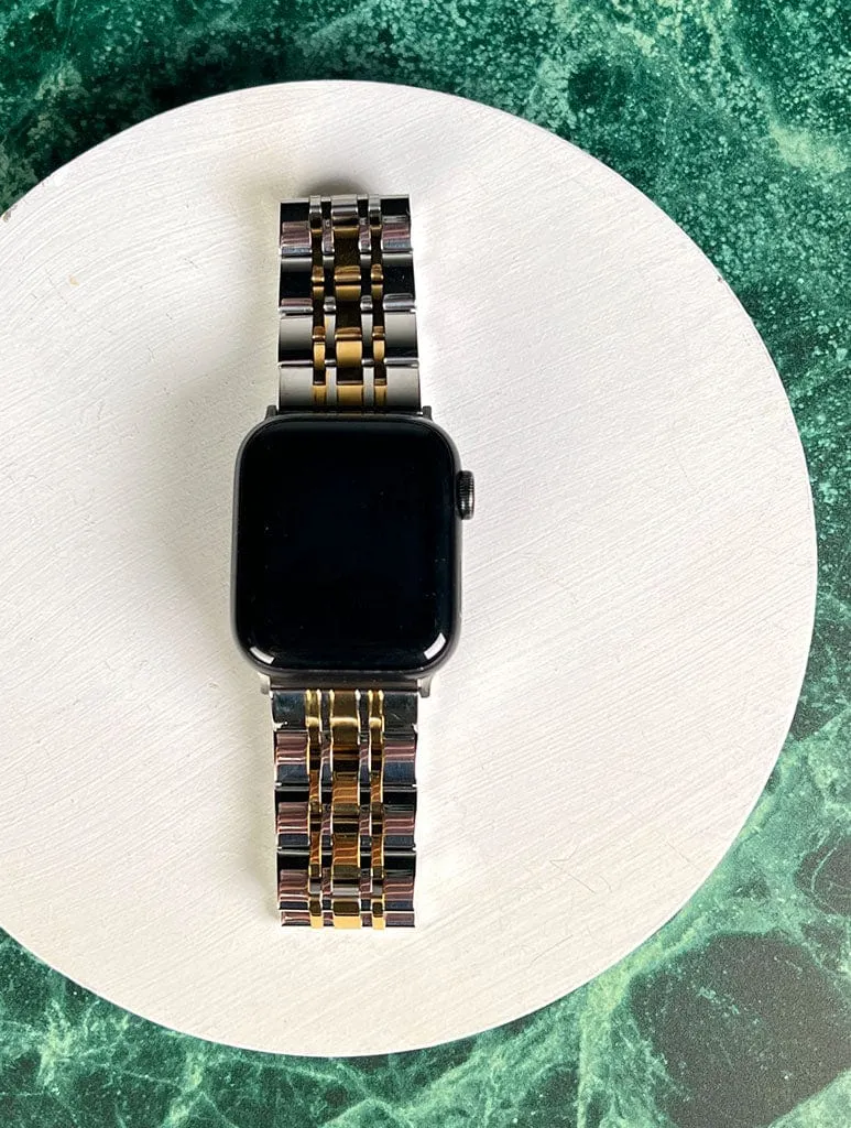Two Tone Chain Link Apple Watch Strap sold by Skinnydip London product image thumbnail 2