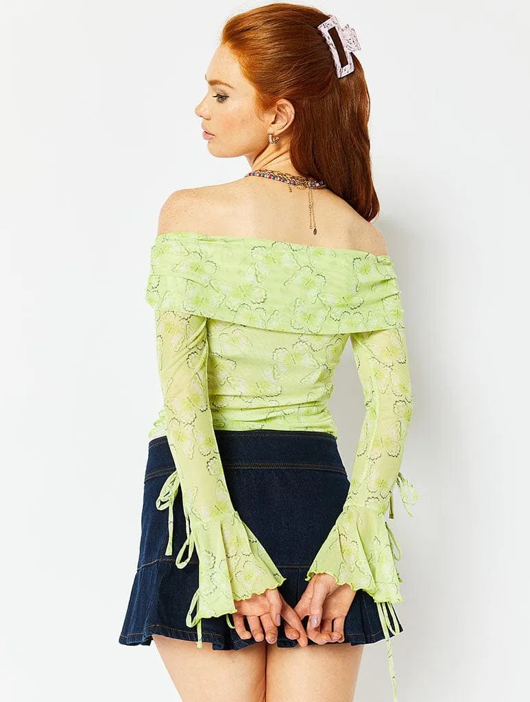 Off-Shoulder Tie Sleeve Butterfly Top sold by Skinnydip London product image thumbnail 3