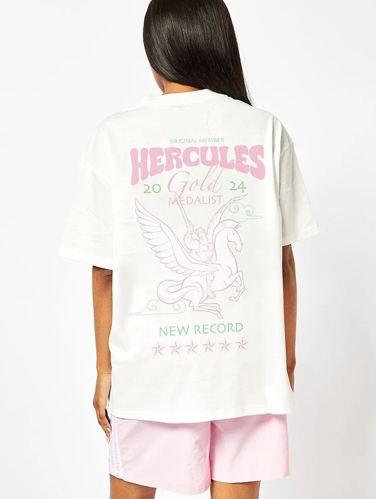 Disney Hercules Gold Medalist T-Shirt In Ecru sold by Skinnydip London
