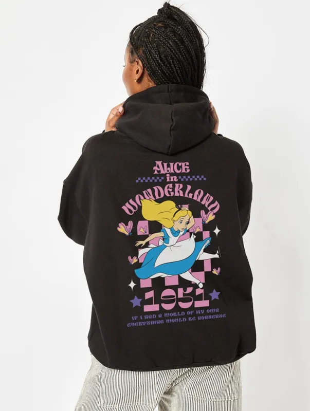 Disney Alice In Wonderland Black Hoodie sold by Skinnydip London