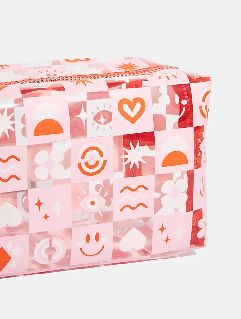 Pink Icon Check Makeup Bag sold by Skinnydip London product image thumbnail 2