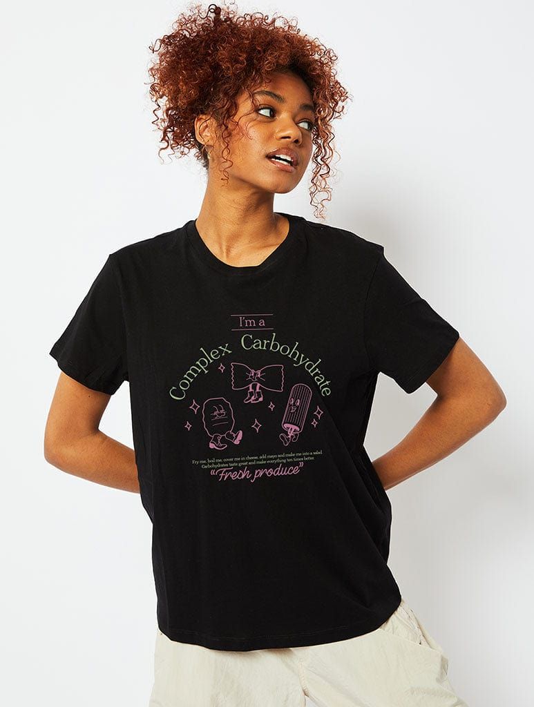 Complex Carb Black T-Shirt sold by Skinnydip London