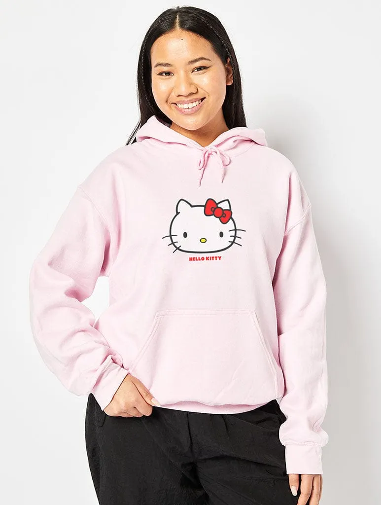 Hello Kitty x Skinnydip Face Hoodie In Pink sold by Skinnydip London