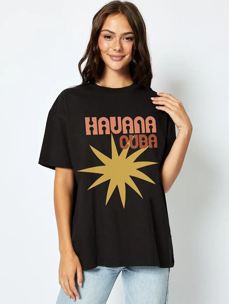 Havana Club T-Shirt in Black sold by Skinnydip London