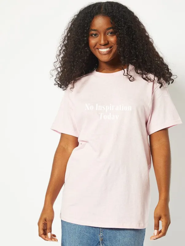 No Inspiration Today T-Shirt In Pink sold by Skinnydip London