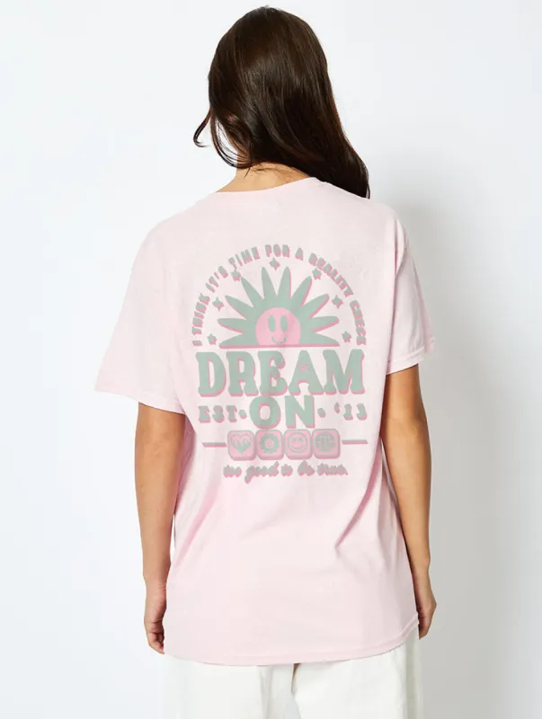 Dream On T-Shirt in Pink sold by Skinnydip London