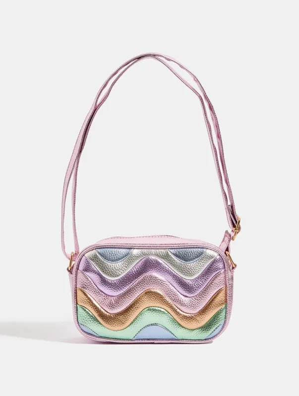 Millie Pastel Rainbow Wave Cross Body Bag sold by Skinnydip London