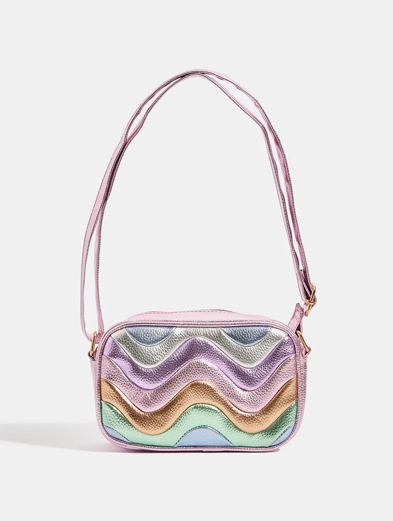 Millie Pastel Rainbow Wave Cross Body Bag sold by Skinnydip London