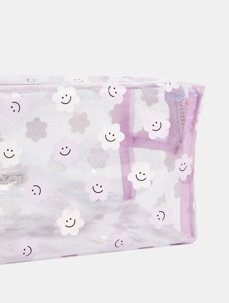 Happy Lilac Daisy Makeup Bag sold by Skinnydip London product image thumbnail 5