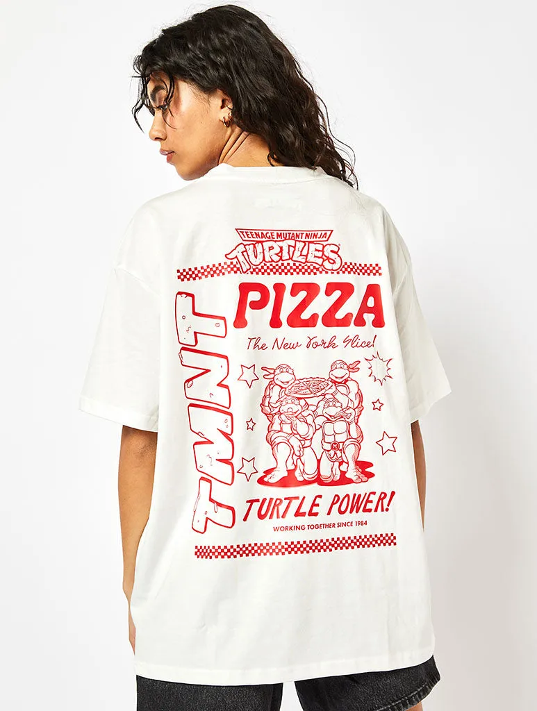 Teenage Mutant Ninja Turtles x Skinnydip Pizza T-Shirt in White sold by Skinnydip London