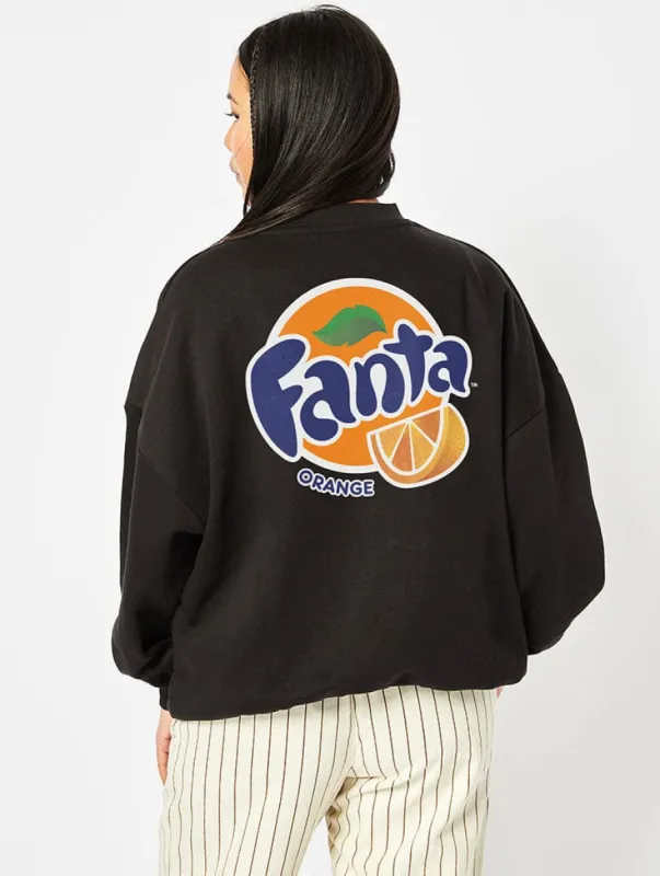 Fanta Sweatshirt In Black made by Skinnydip London