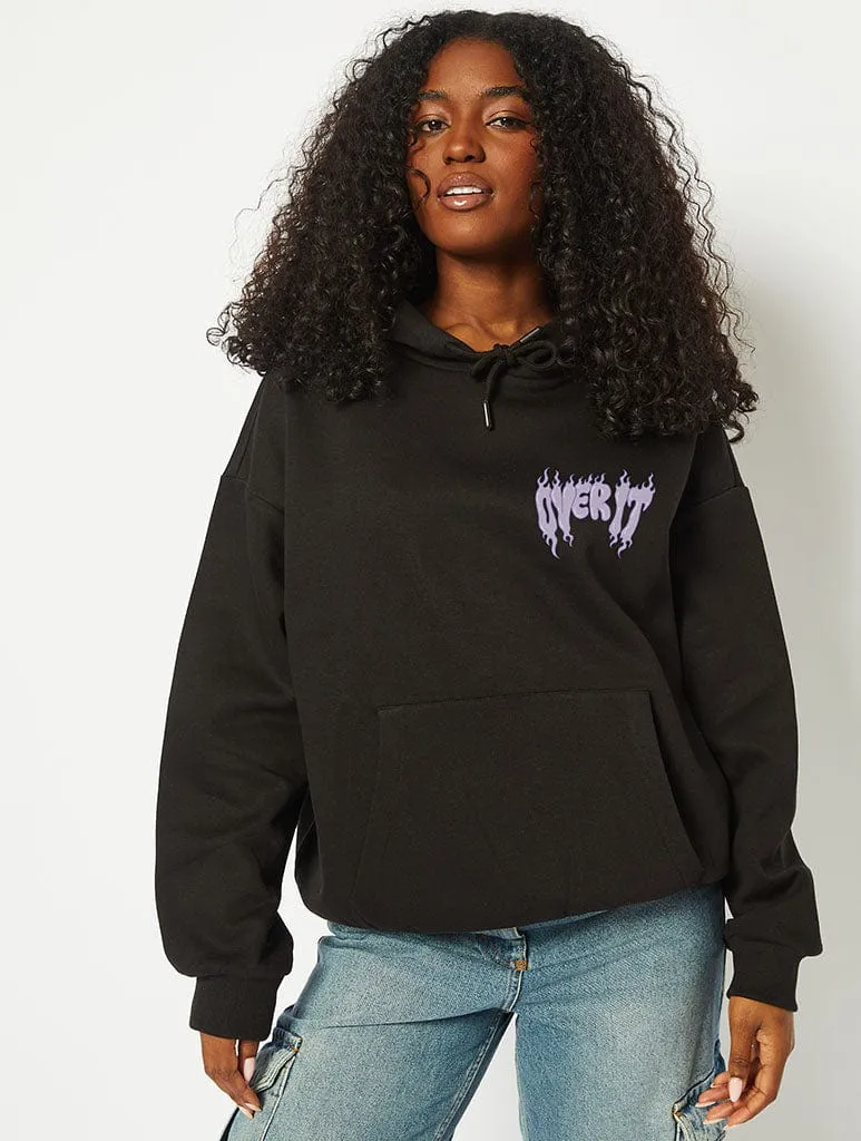 Over It Teddy Hoodie in Black sold by Skinnydip London product image thumbnail 2