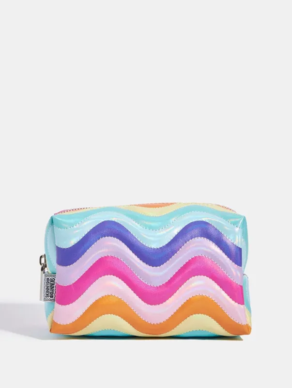 Rainbow Wave Makeup Bag sold by Skinnydip London