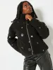 Celestial Embroidered Borg Puffer Jacket sold by Skinnydip London