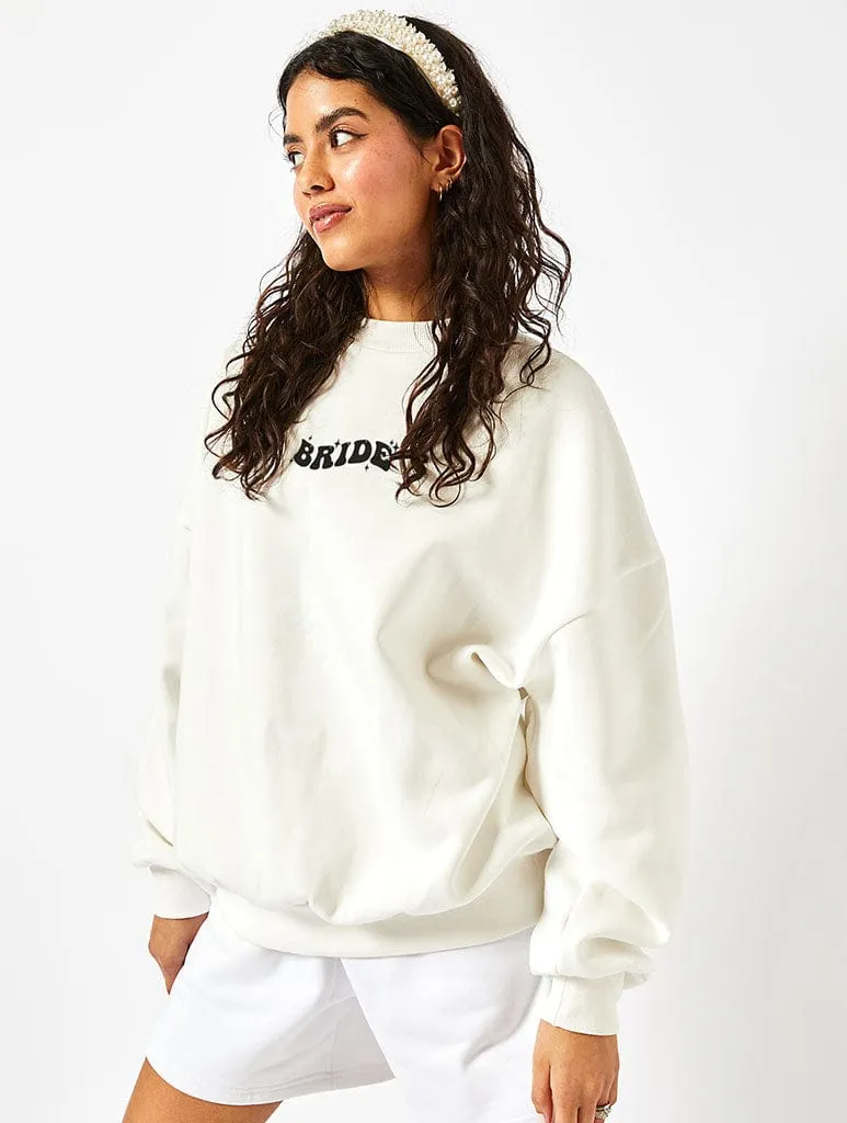 Bride To Be Sweatshirt In Ecru sold by Skinnydip London product image thumbnail 2