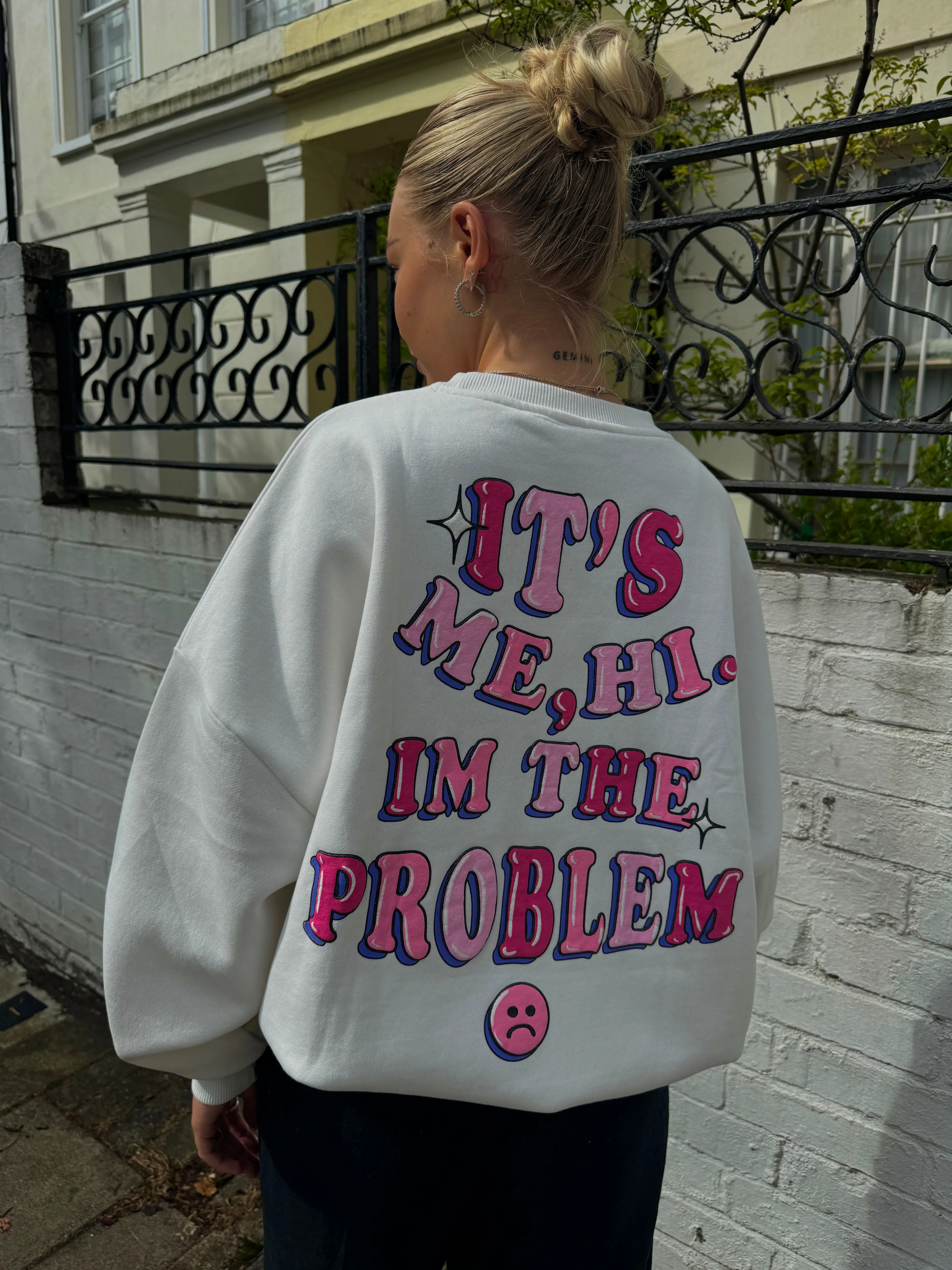 It's Me, Hi. I'm The Problem Ecru Sweatshirt sold by Skinnydip London product image thumbnail 5