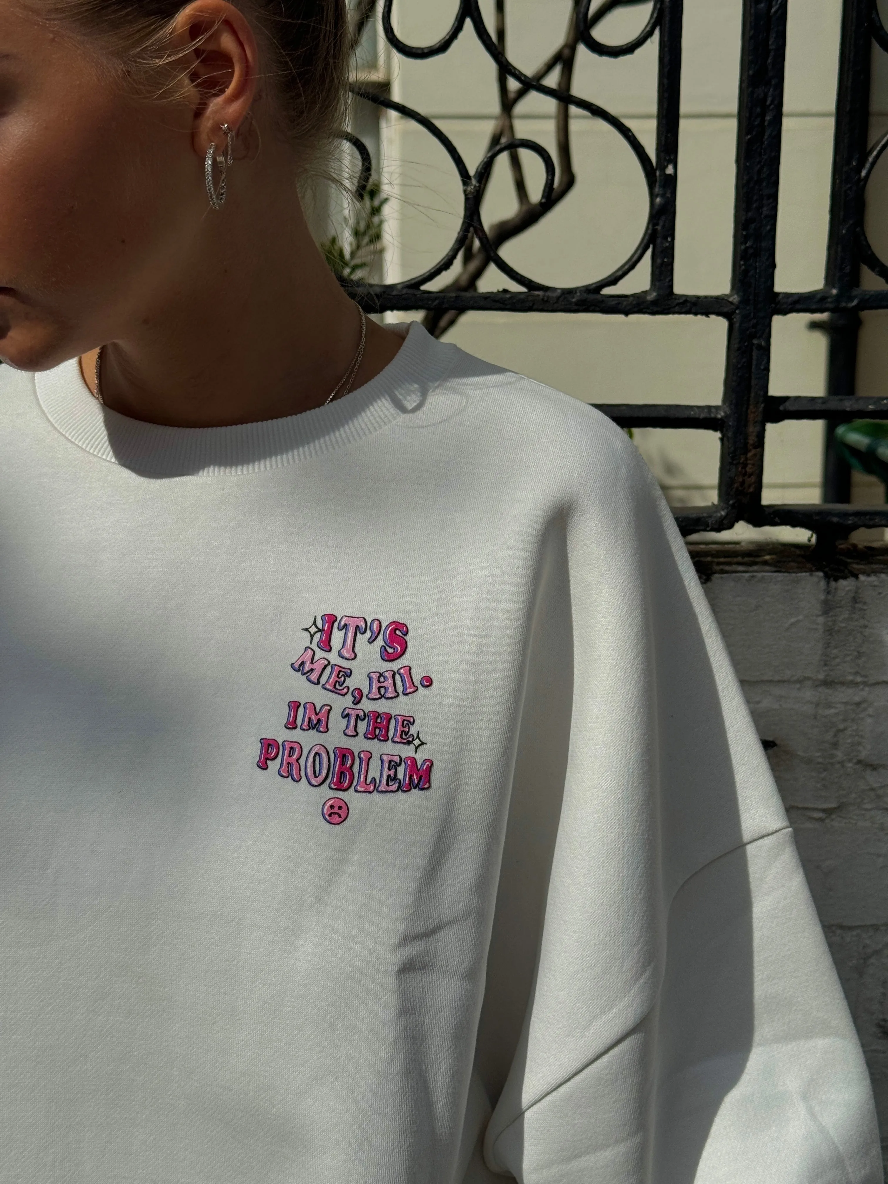It's Me, Hi. I'm The Problem Ecru Sweatshirt sold by Skinnydip London product image thumbnail 3