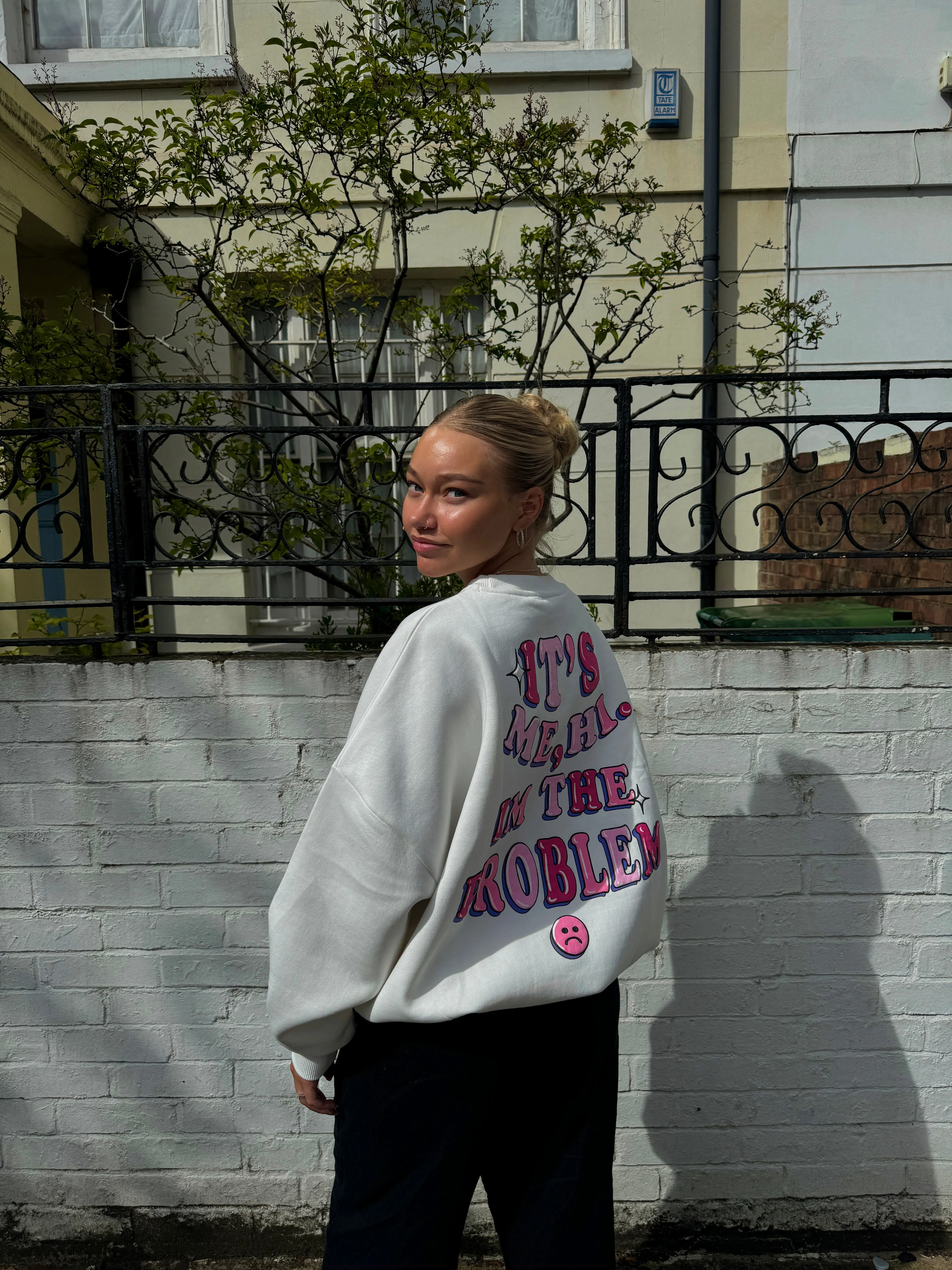 It's Me, Hi. I'm The Problem Ecru Sweatshirt sold by Skinnydip London product image thumbnail 4