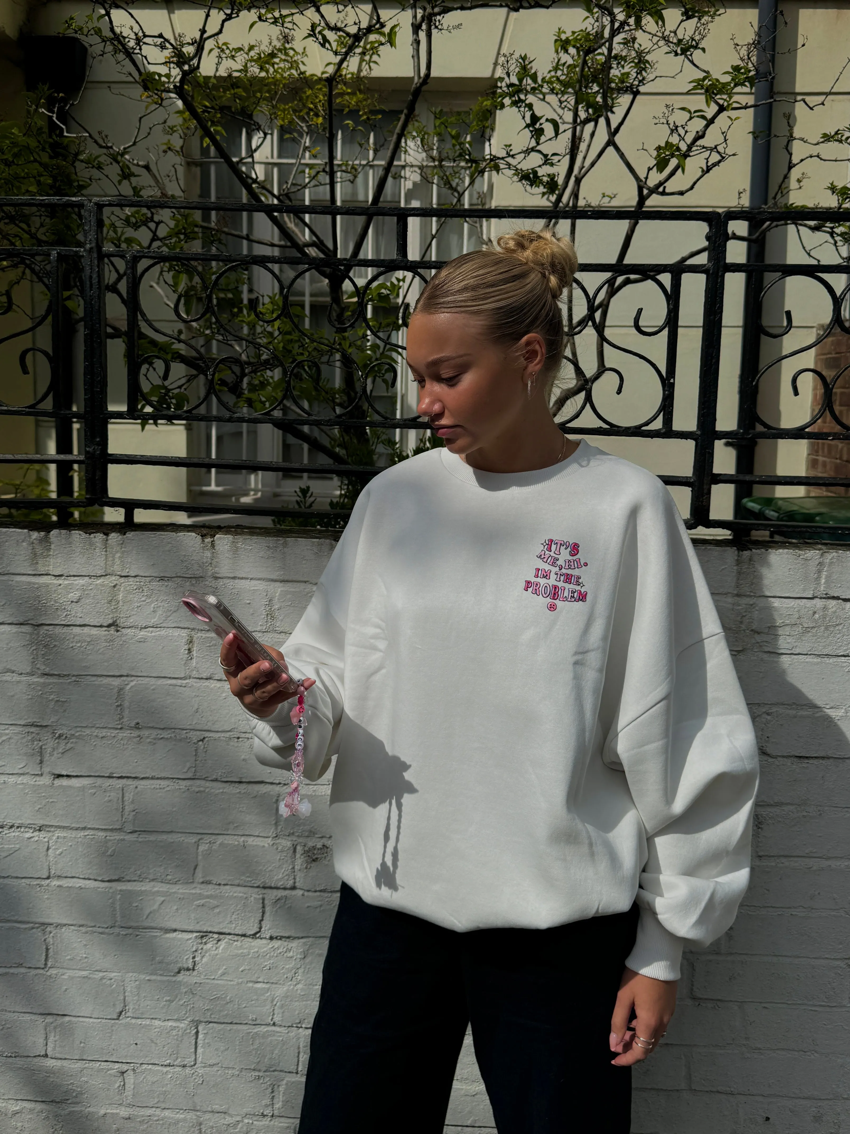 It's Me, Hi. I'm The Problem Ecru Sweatshirt sold by Skinnydip London product image thumbnail 2
