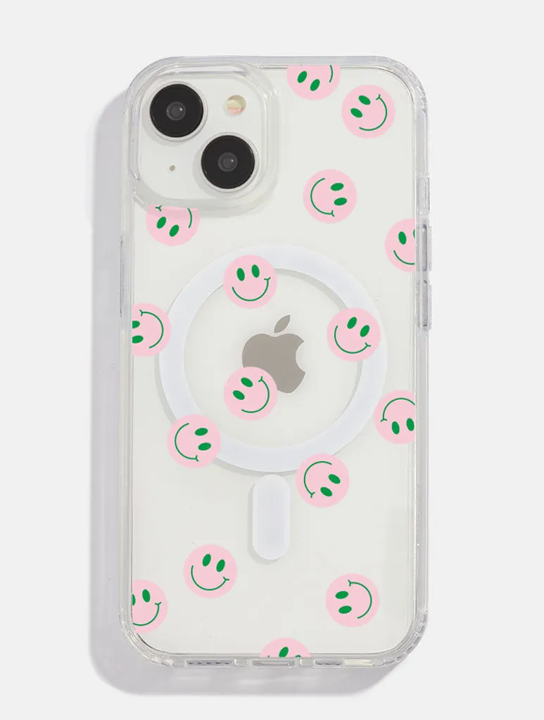 Pink & Green Smile MagSafe iPhone Case sold by Skinnydip London