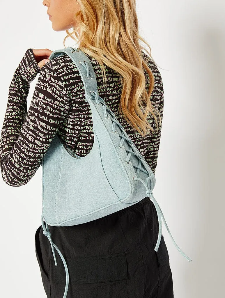 Sara Denim Whipstitch Shoulder Bag sold by Skinnydip London product image thumbnail 2