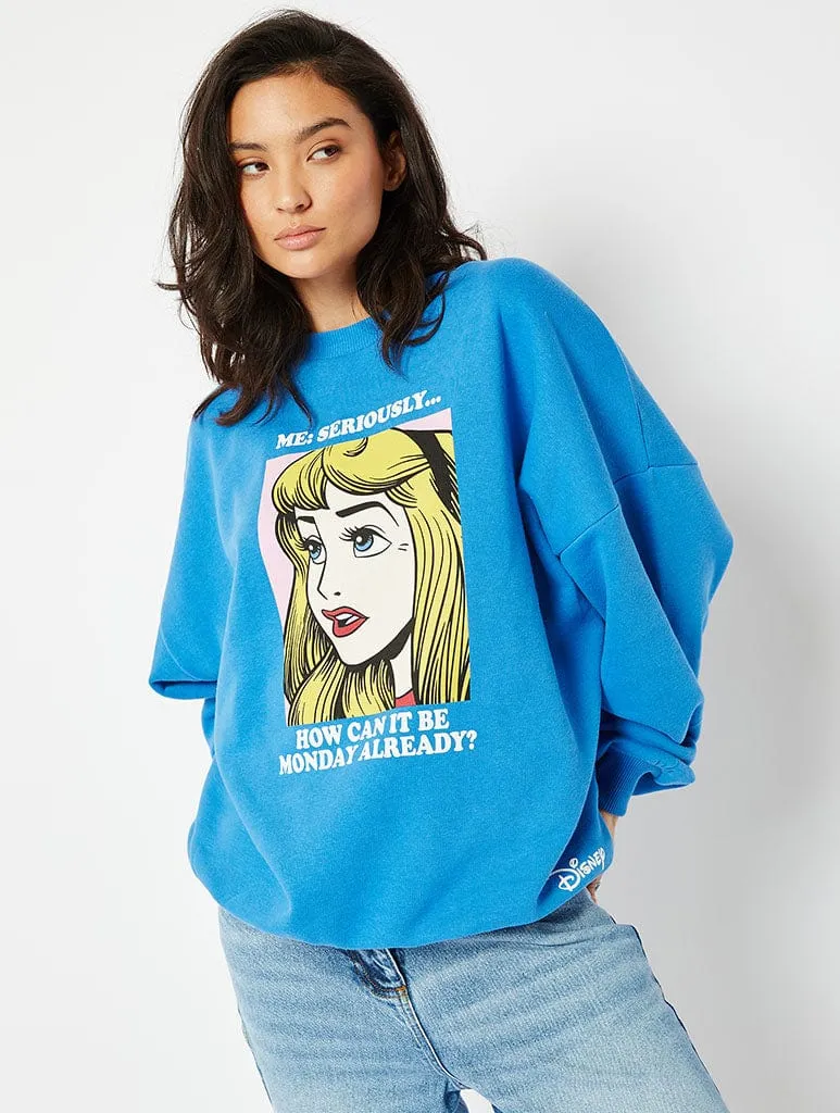 Disney Sleeping Beauty Monday Oversized Sweatshirt sold by Skinnydip London product image thumbnail 2