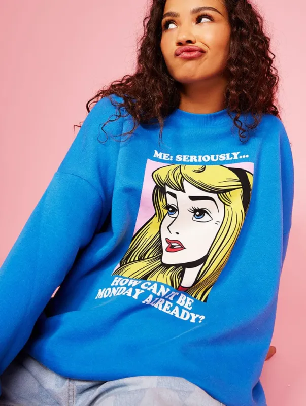 Disney Sleeping Beauty Monday Oversized Sweatshirt sold by Skinnydip London