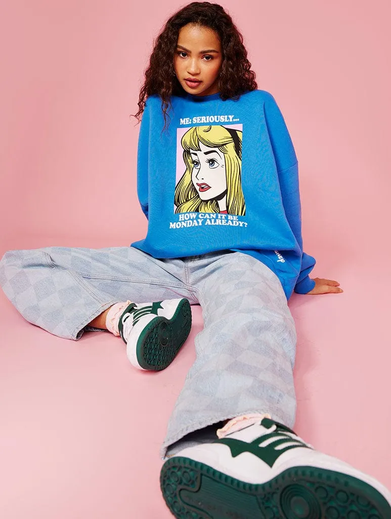 Disney Sleeping Beauty Monday Oversized Sweatshirt sold by Skinnydip London product image thumbnail 3