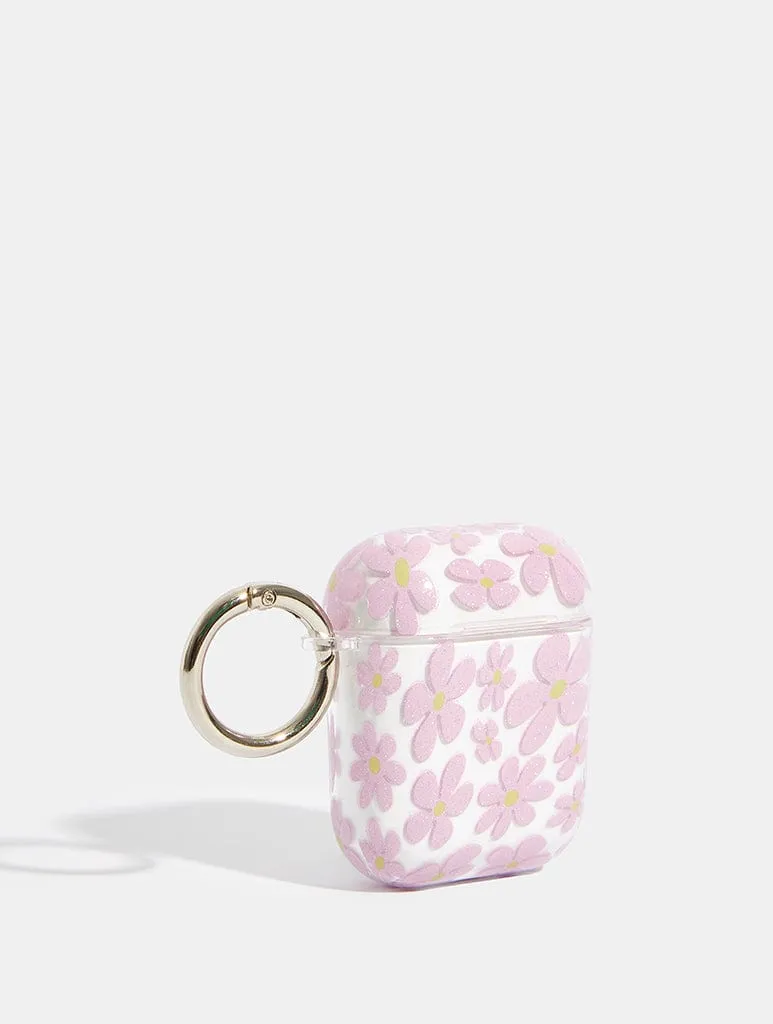 Warped Lilac Glitter Flower AirPods Case sold by Skinnydip London product image thumbnail 4