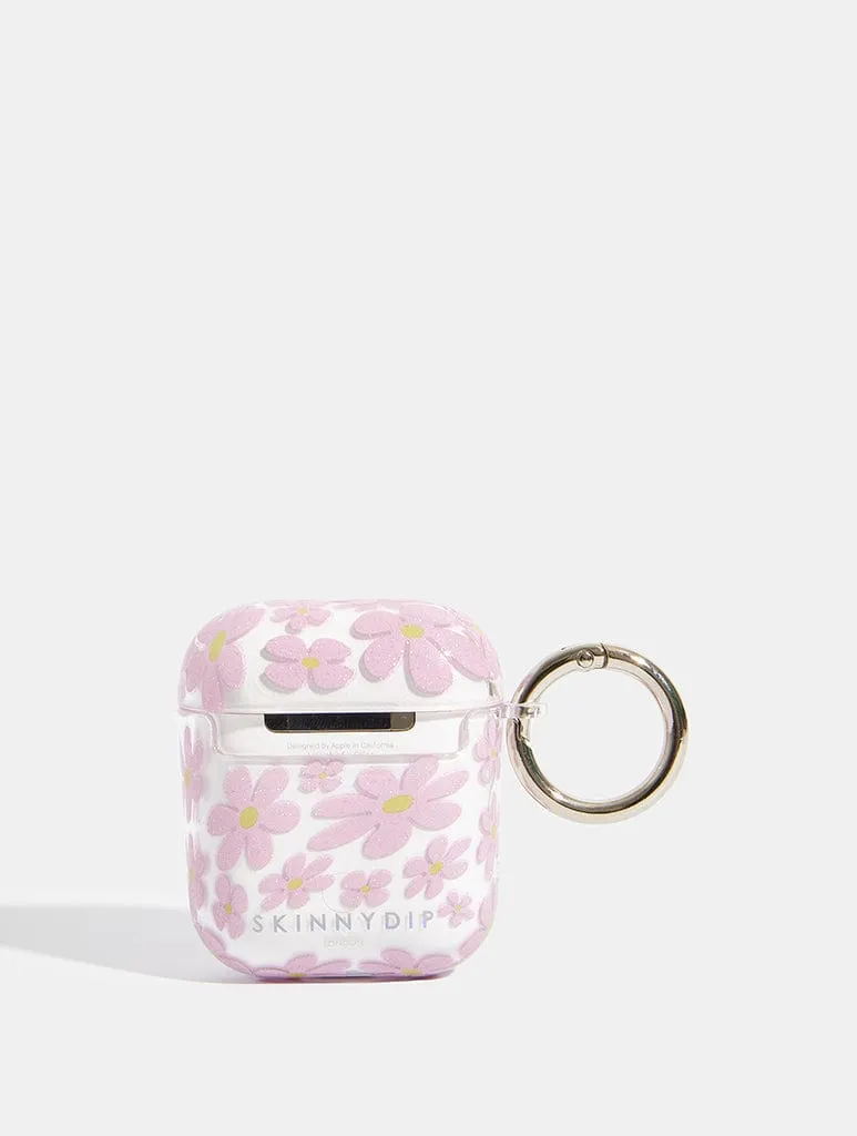 Warped Lilac Glitter Flower AirPods Case sold by Skinnydip London product image thumbnail 3