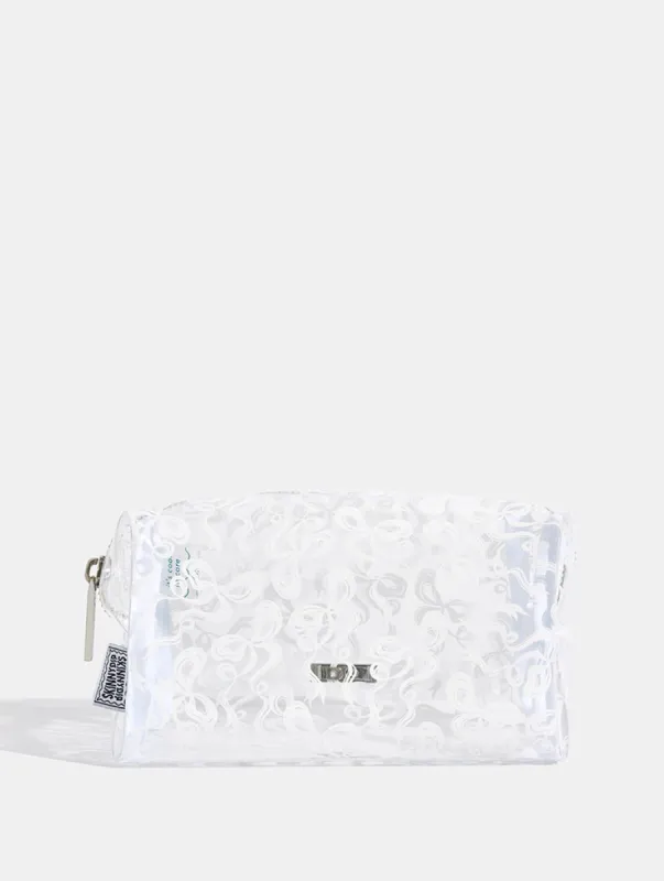 White Bow Makeup Bag sold by Skinnydip London