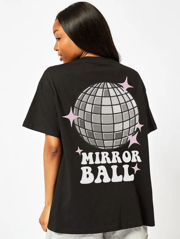 Mirrorball T-Shirt In Black made by Skinnydip London