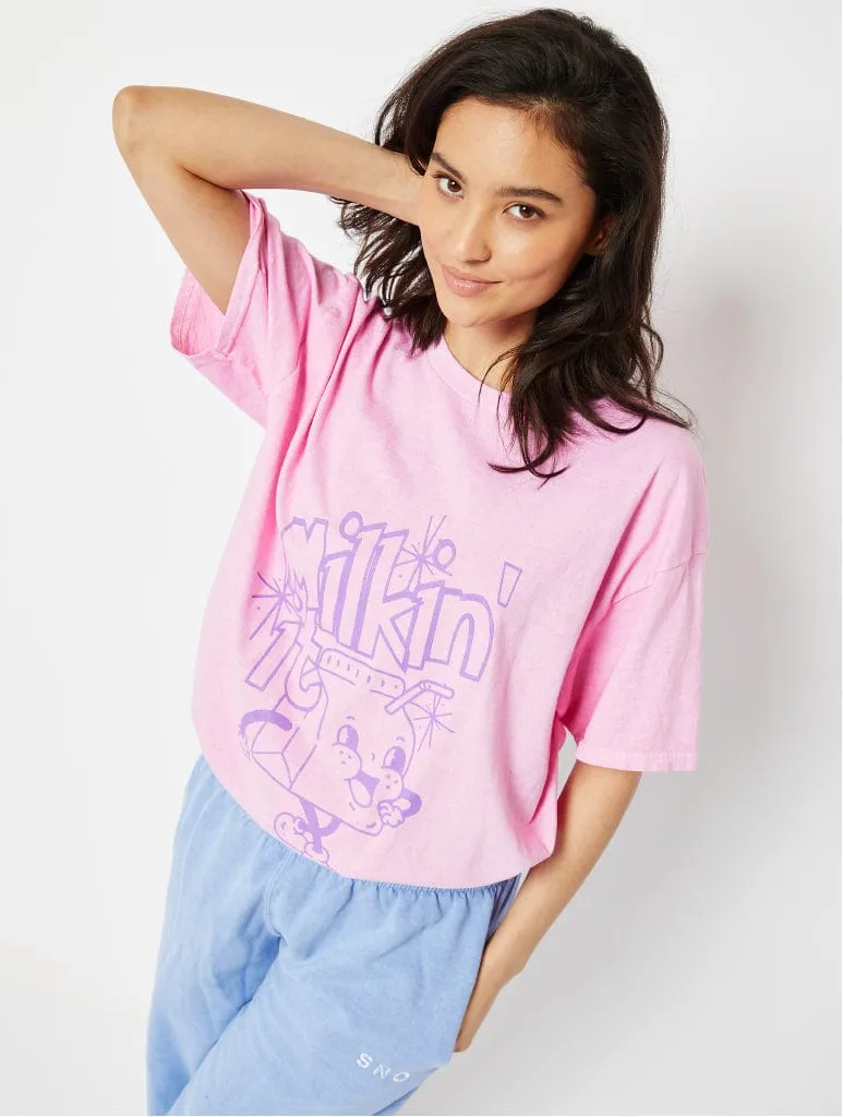 Milking it Graphic Oversized T-Shirt sold by Skinnydip London product image thumbnail 4