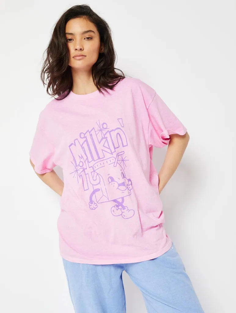 Milking it Graphic Oversized T-Shirt sold by Skinnydip London product image thumbnail 5