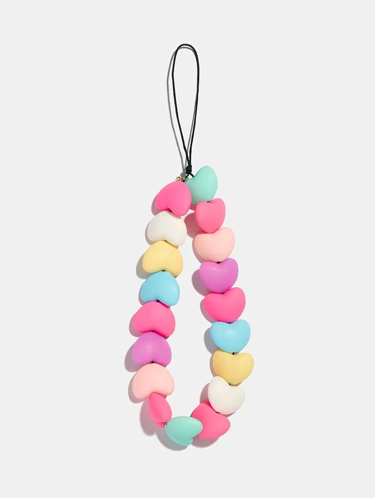 Statement Heart Beaded Phone Strap sold by Skinnydip London