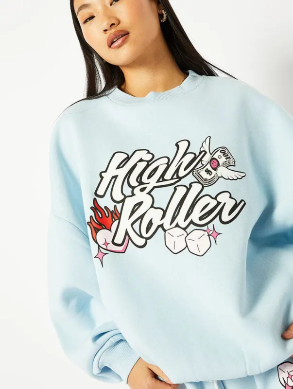 High Roller Oversized Sweatshirt sold by Skinnydip London