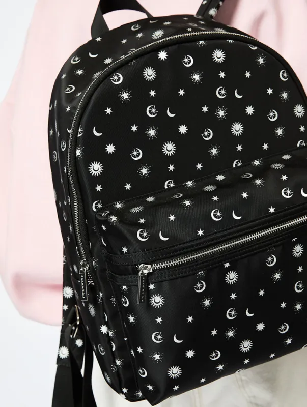 Silver Celestial Nylon Backpack sold by Skinnydip London