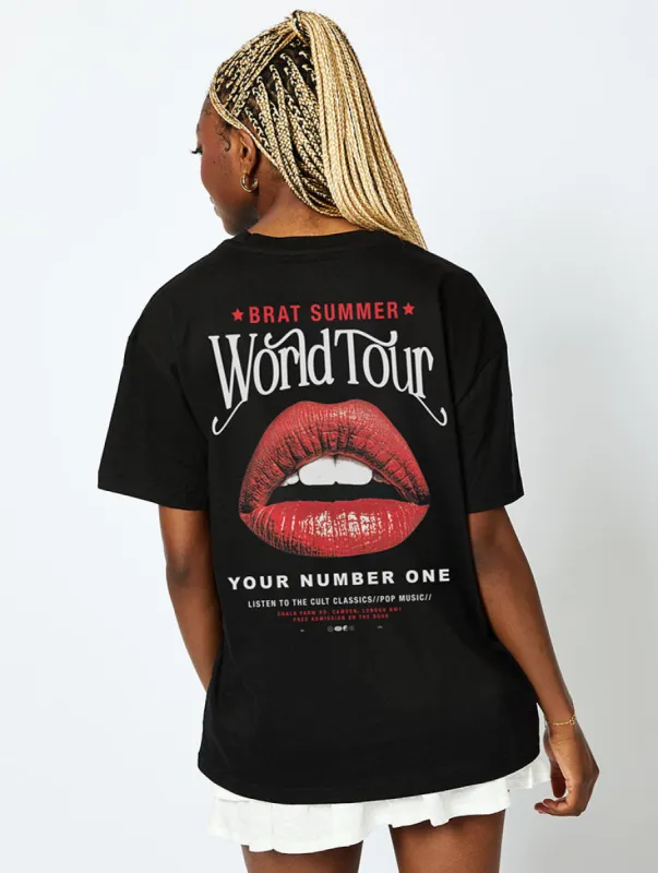 Brat Summer T-Shirt in Black sold by Skinnydip London